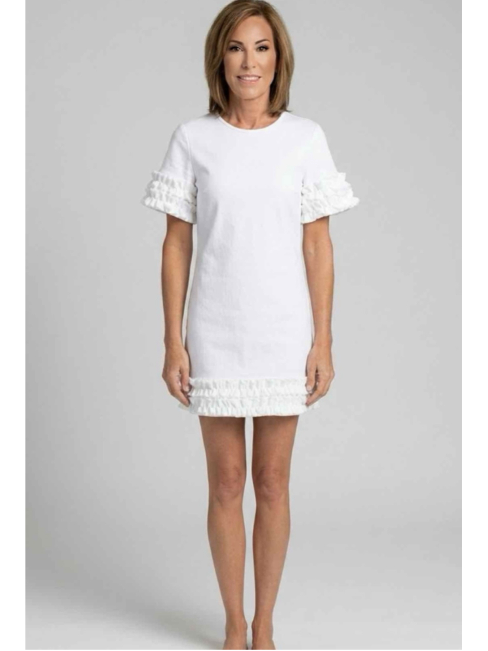 Cinq à Sept Eastern White Denim Dress 8 NWT - Picture 2 of 7